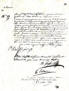 Patente du 33éme délivrée par le Comte de Grasse Tilly au Comte de Valence